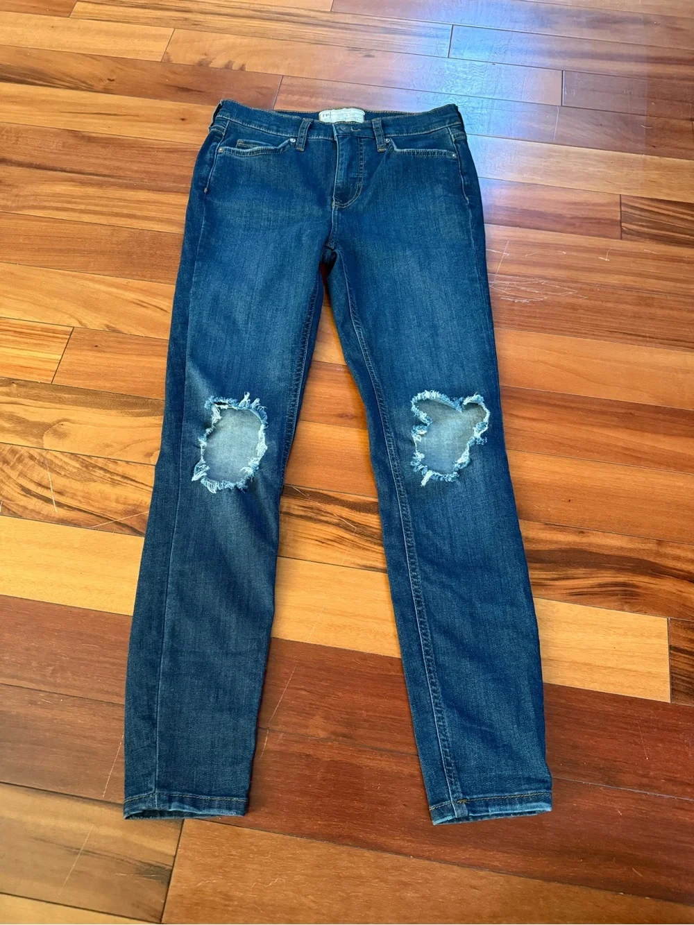 Free People Dark Blue Distressed Jeans Size 26